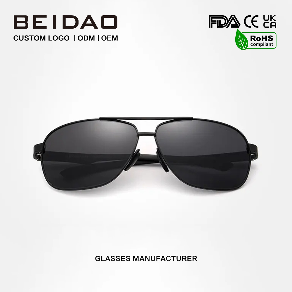 Cermin Mata Hitam Aluminium Aviator Untuk Lelaki Memandu