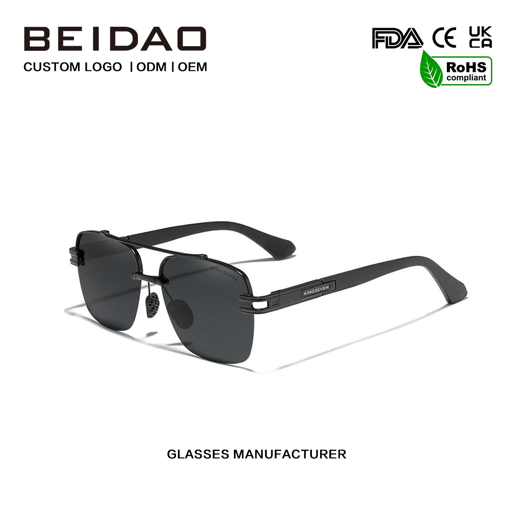 Cermin Mata Hitam Polarized Retro Berwarna-warni