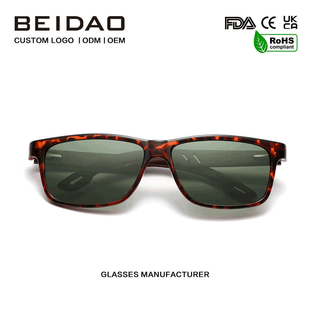 Untuk Unisex Walnut TR90 Frame Polarized Sunglasses Memandu