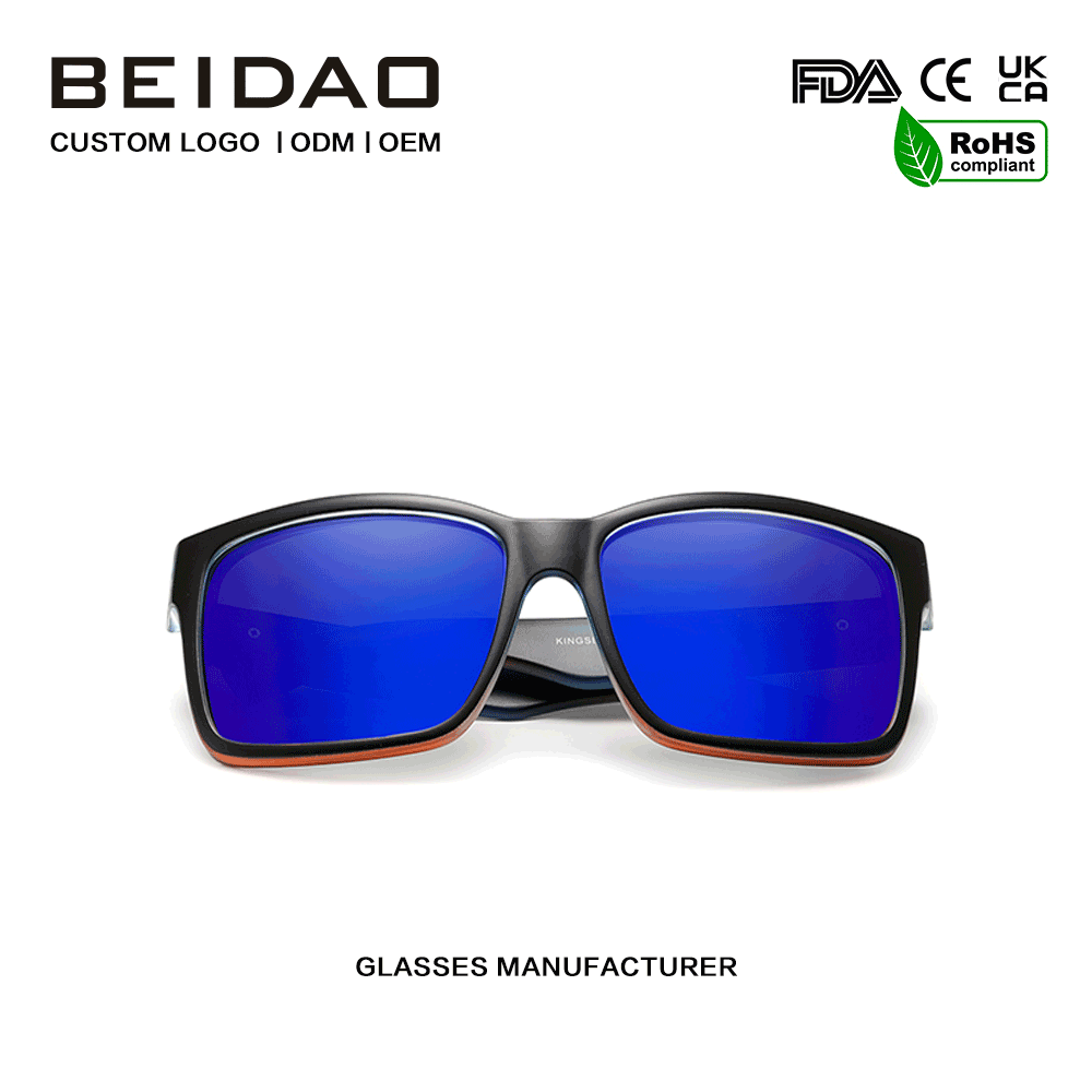 Hot Selling Fashion Polarized Blue Mirro Lenses Cermin Mata Hitam