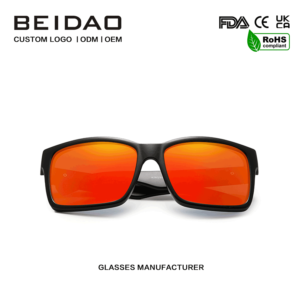 Hot Selling Fesyen Polarized Mirro Lenses Cermin Mata Hitam untuk Uniseks