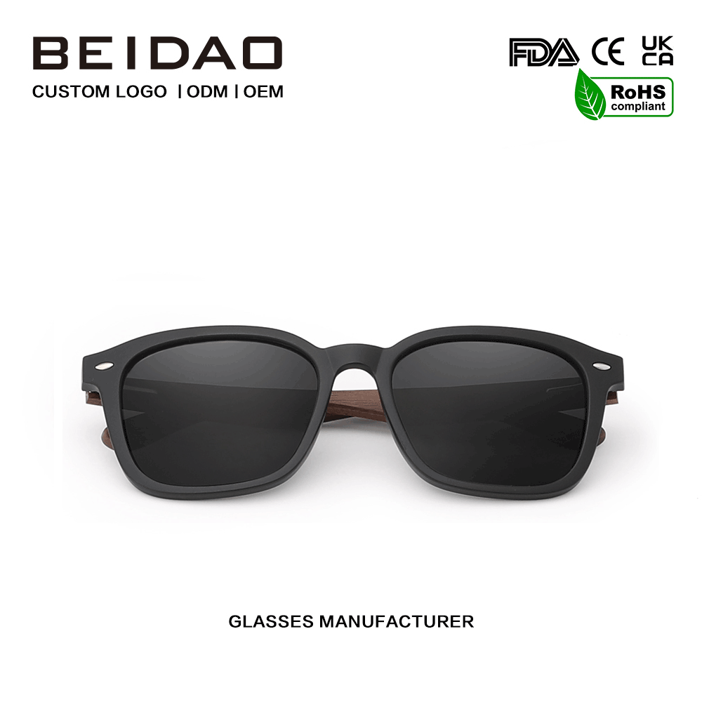 Cermin Mata Hitam Polarized Kayu Wlanut Fesyen Terlaris