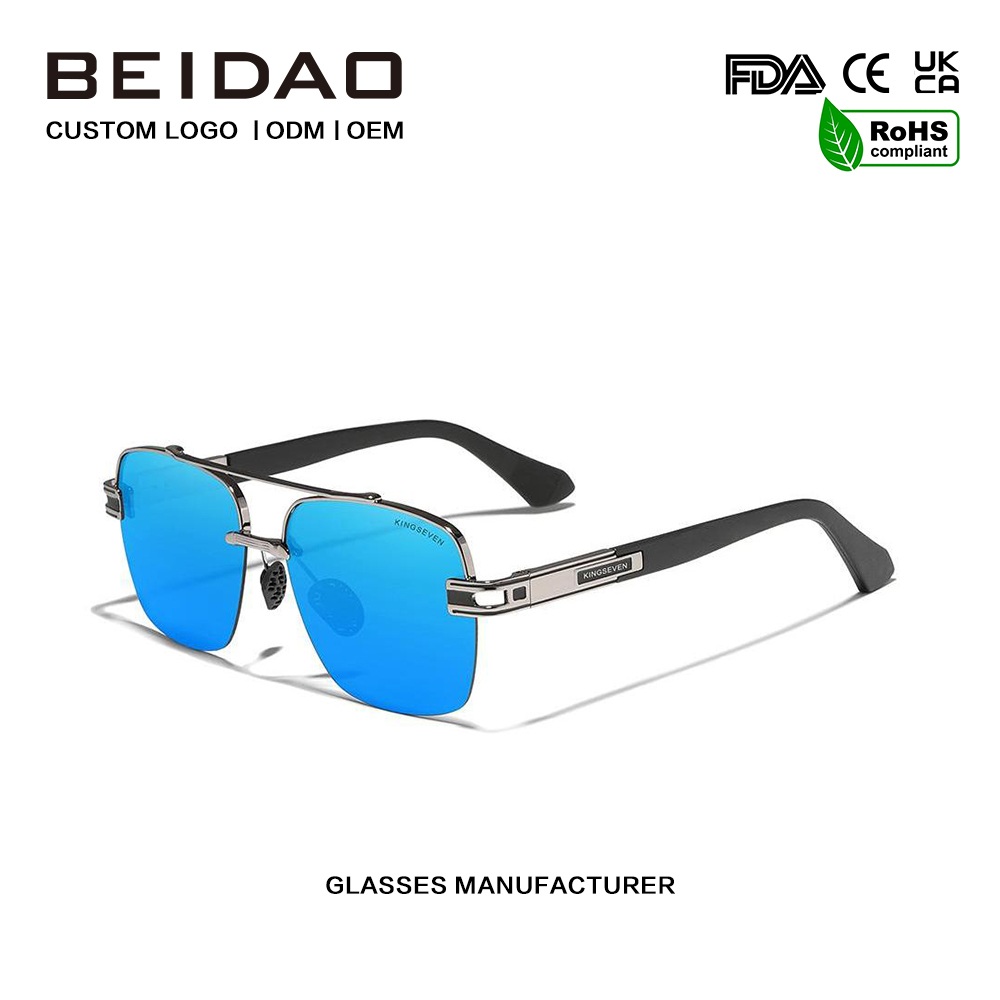 Cermin Mata Hitam Polarized Retro Berwarna Mewah untuk Lelaki