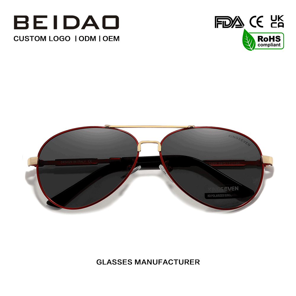 Cermin Mata Hitam Rim Penuh Aluminium Polarized Lelaki dengan Perlindungan UV400