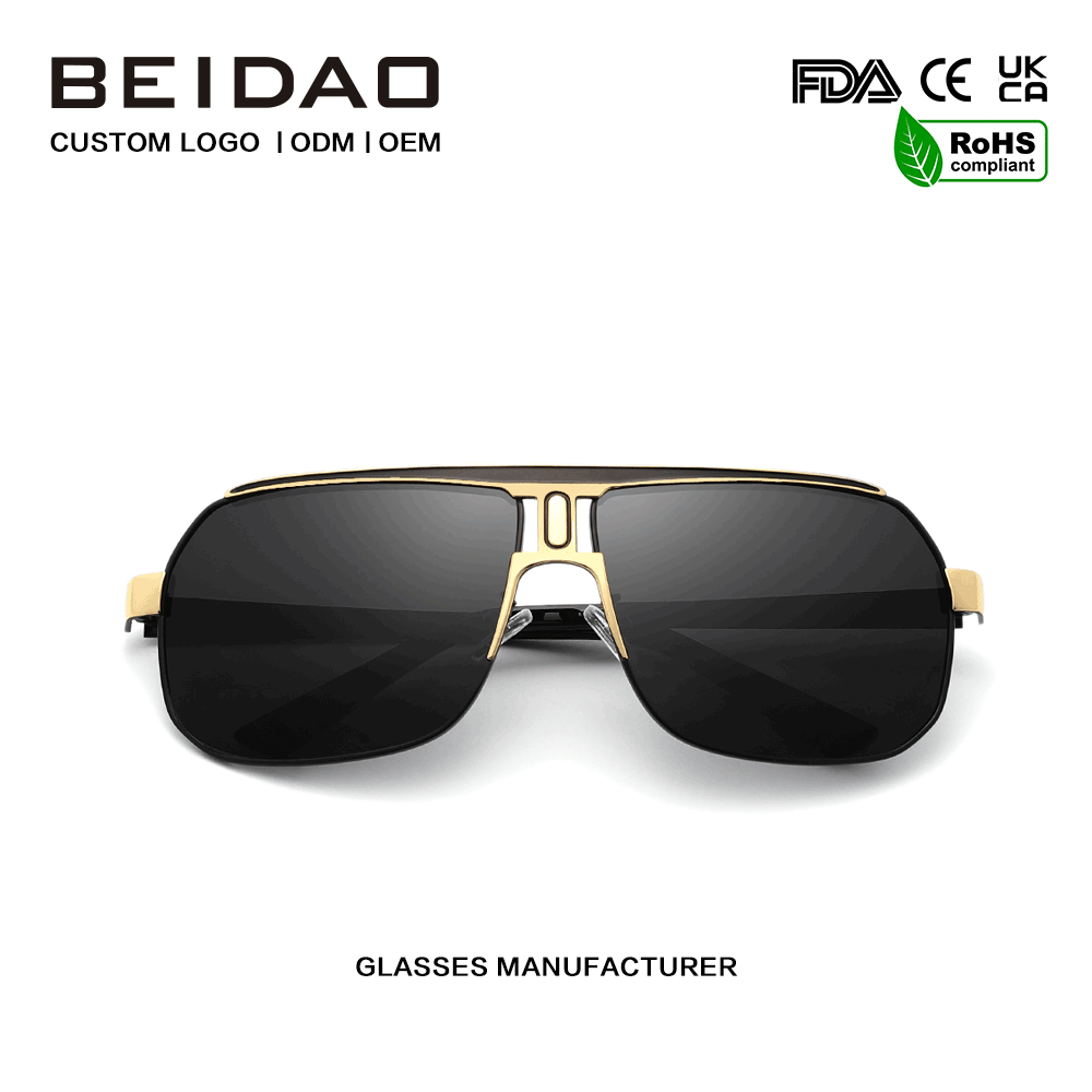 Cermin Mata Hitam Perlindungan UV400 Bingkai Besar Besar Moden