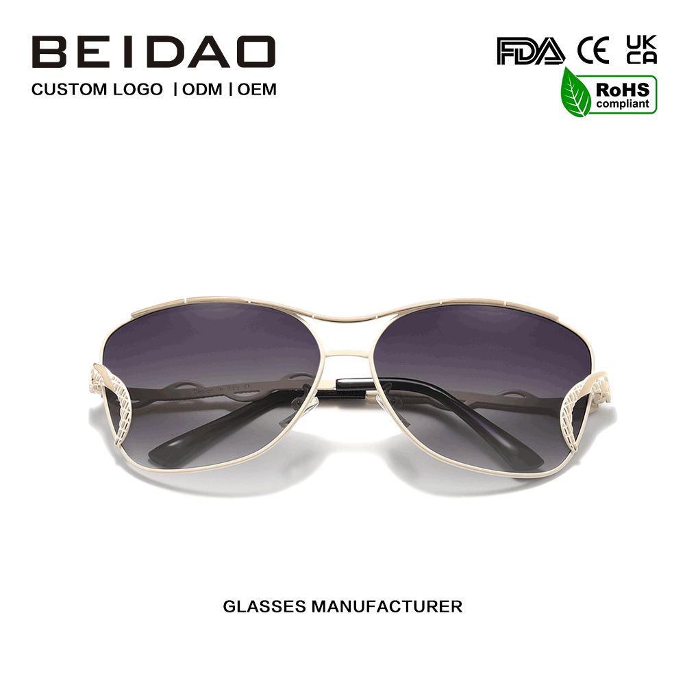 Cermin Mata Hitam Perlindungan UV400 Gradien Rim Besar Besar Moden