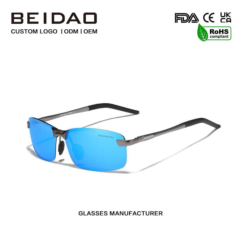 Cermin Mata Hitam Polarized Aloi Biru Moden TR90 untuk Wanita Lelaki