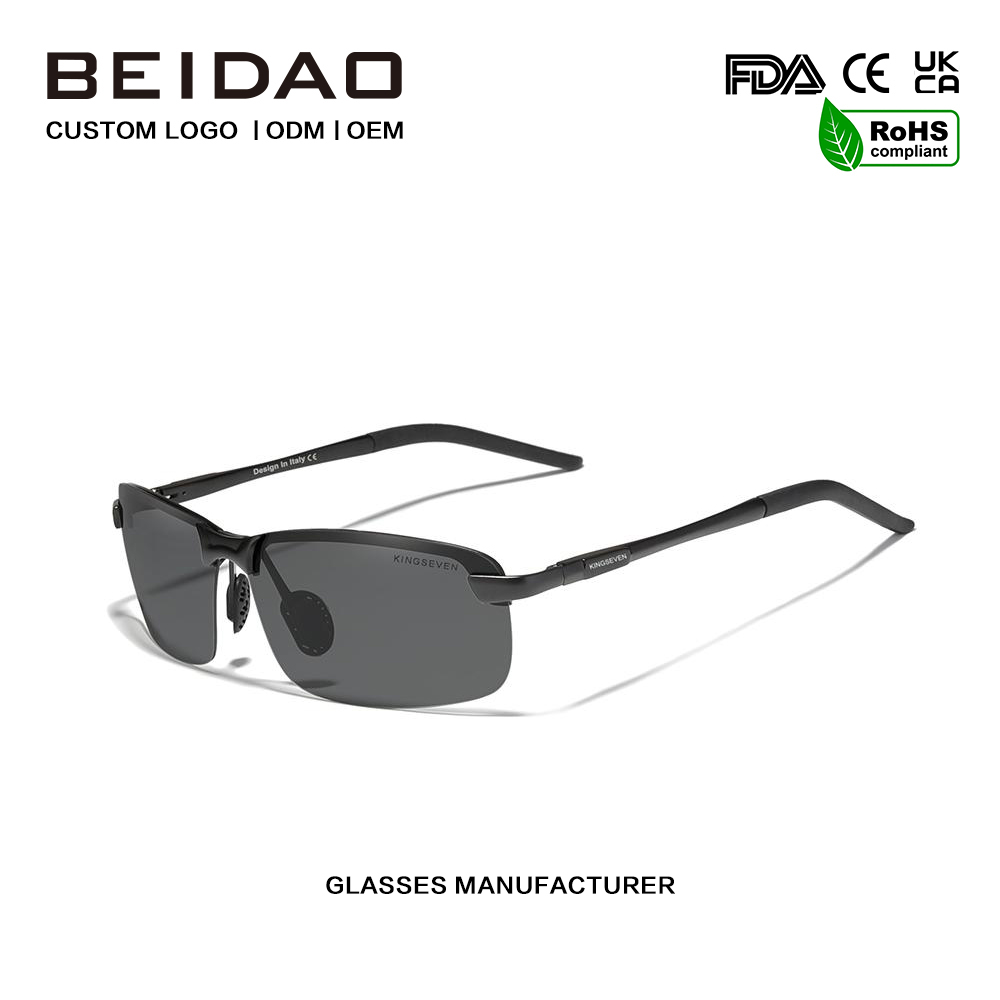 Cermin Mata Hitam Polarized Aloi Fesyen Moden untuk Wanita Lelaki