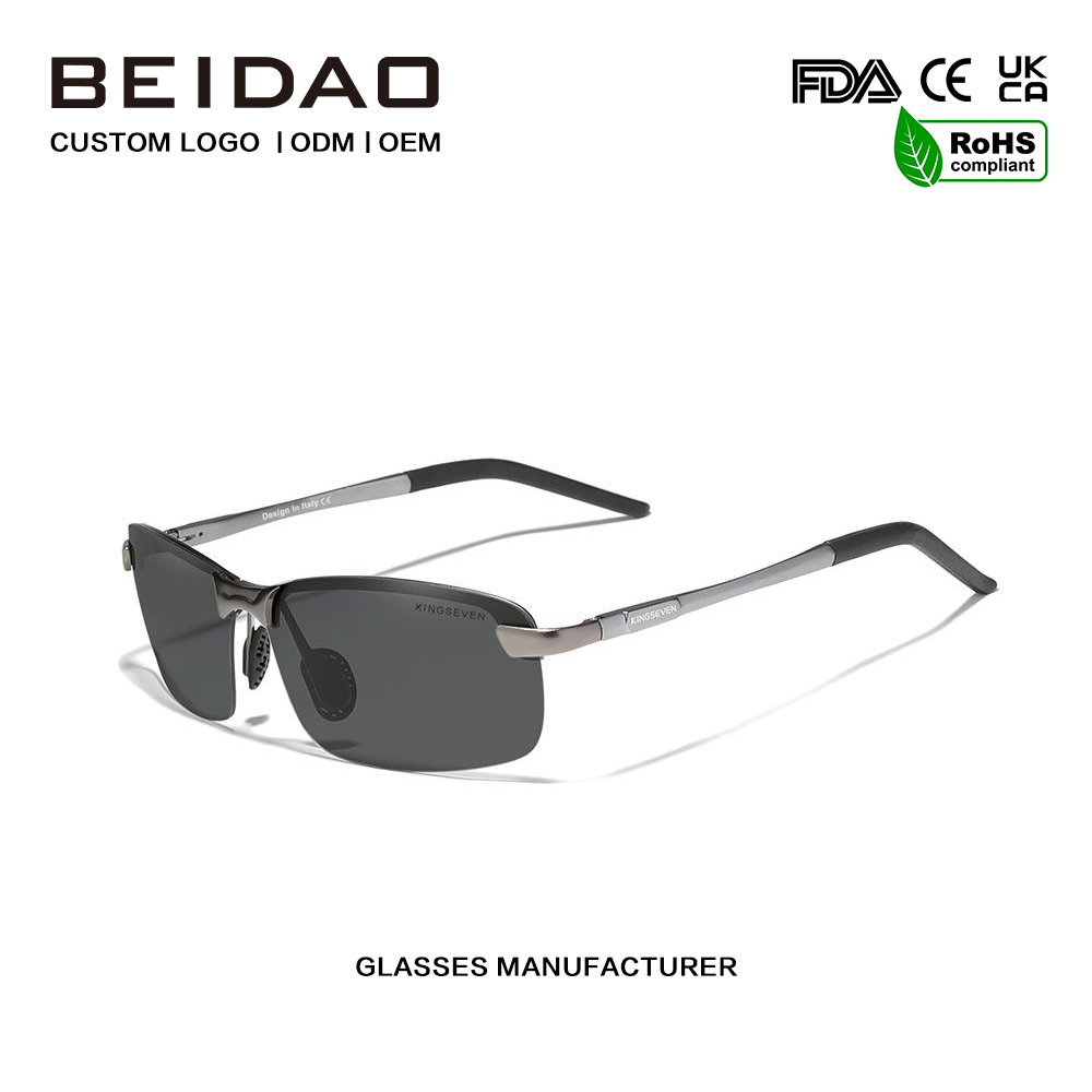 Cermin Mata Hitam Polarized Fesyen Moden TR90 Aloi untuk Wanita Lelaki
