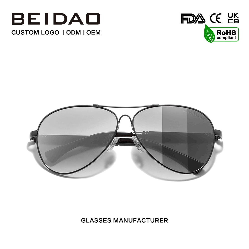 Kanta Photochromic Polarized Moden Cermin Mata Hitam Bingkai Aloi
