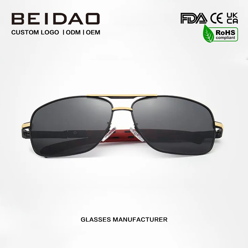 Pilot Aluminium HD Polarized UV400 Cermin Mata Hitam Trendy Kasual