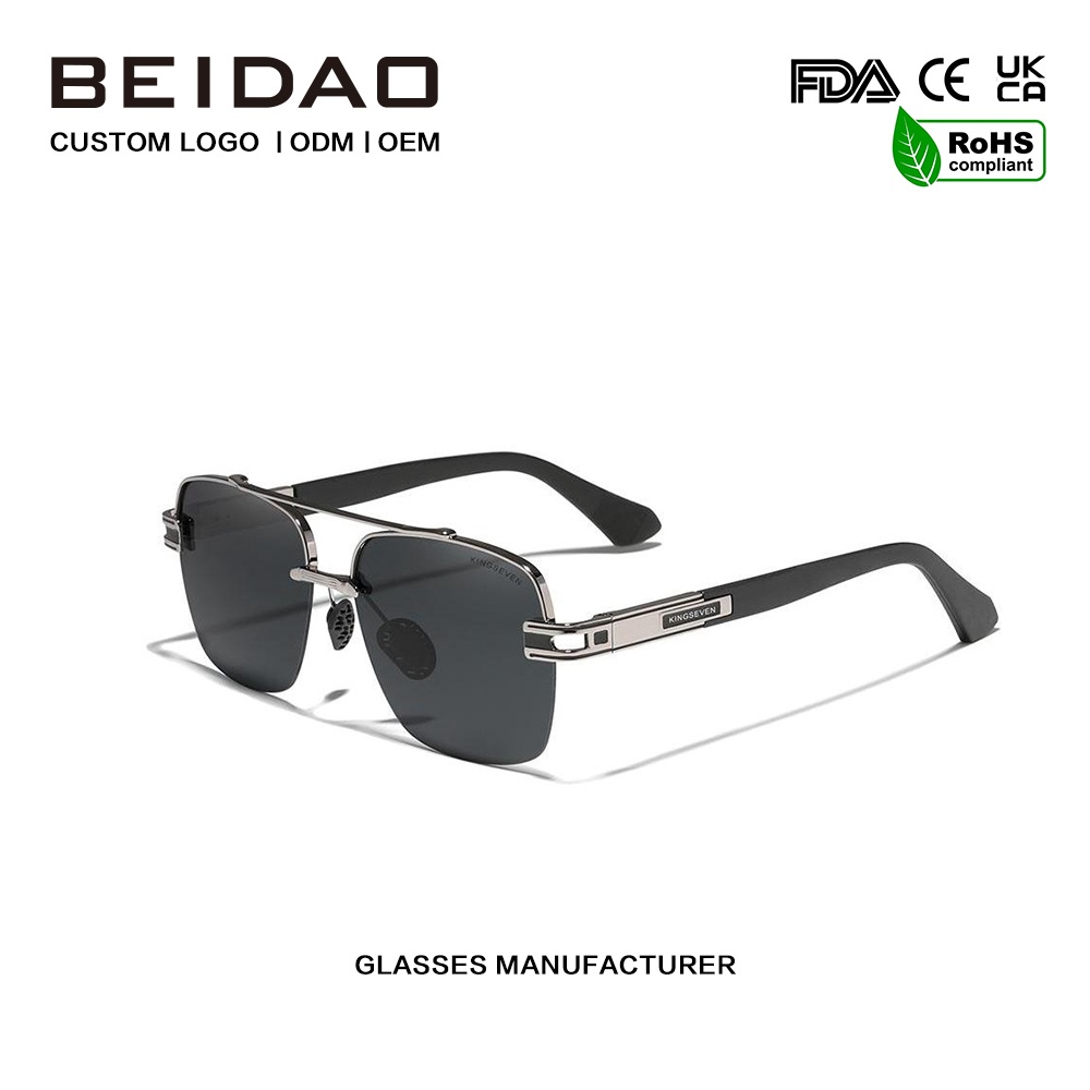 Cermin Mata Hitam Polarized Retro Berwarna Persegi