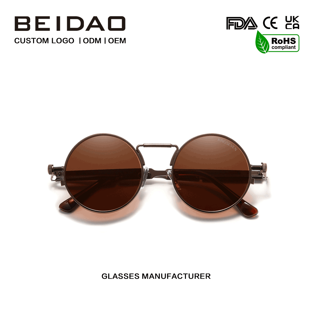 Cermin Mata Hitam Vintage Steampunk Polarized Vintage untuk Lelaki