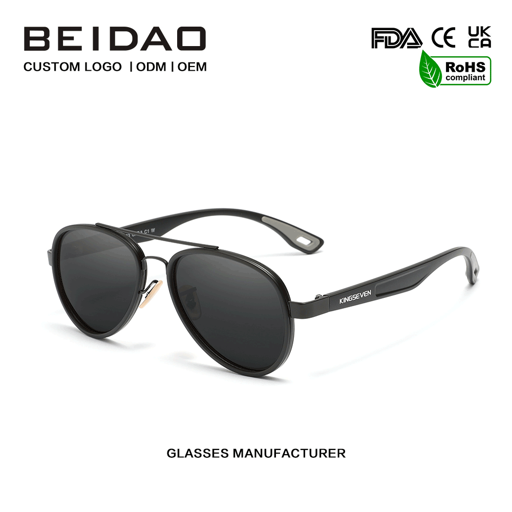 Cermin mata hitam aloi TR90 vintaj